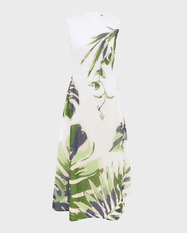 Cleo Sleeveless Linen-Blend Midi Dress